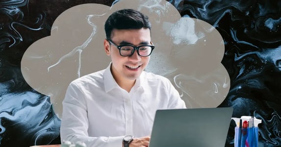 worker at a laptop